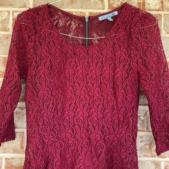 Fishbowl Berry Lace Fit And Flair Dress - Picture 2 of 10